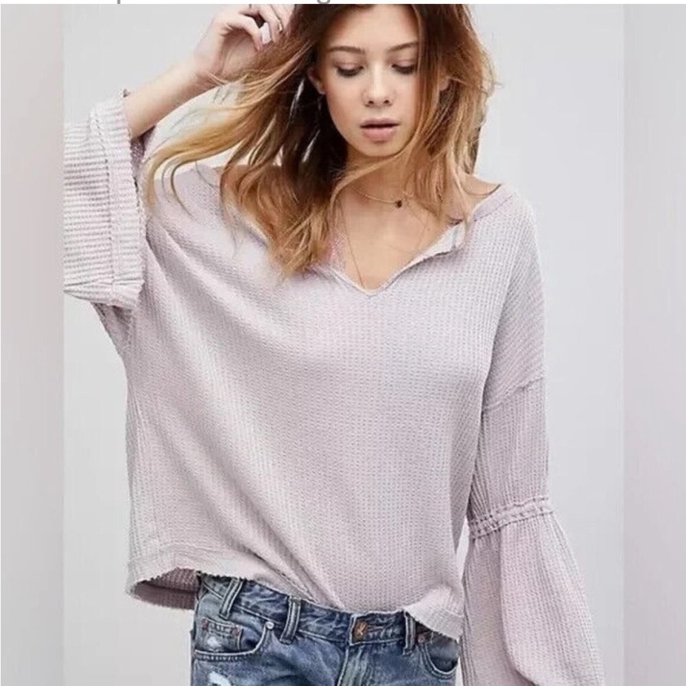Free People Dahlia Thermal Long Sleeve Top - Lavender - Picture 12 of 12